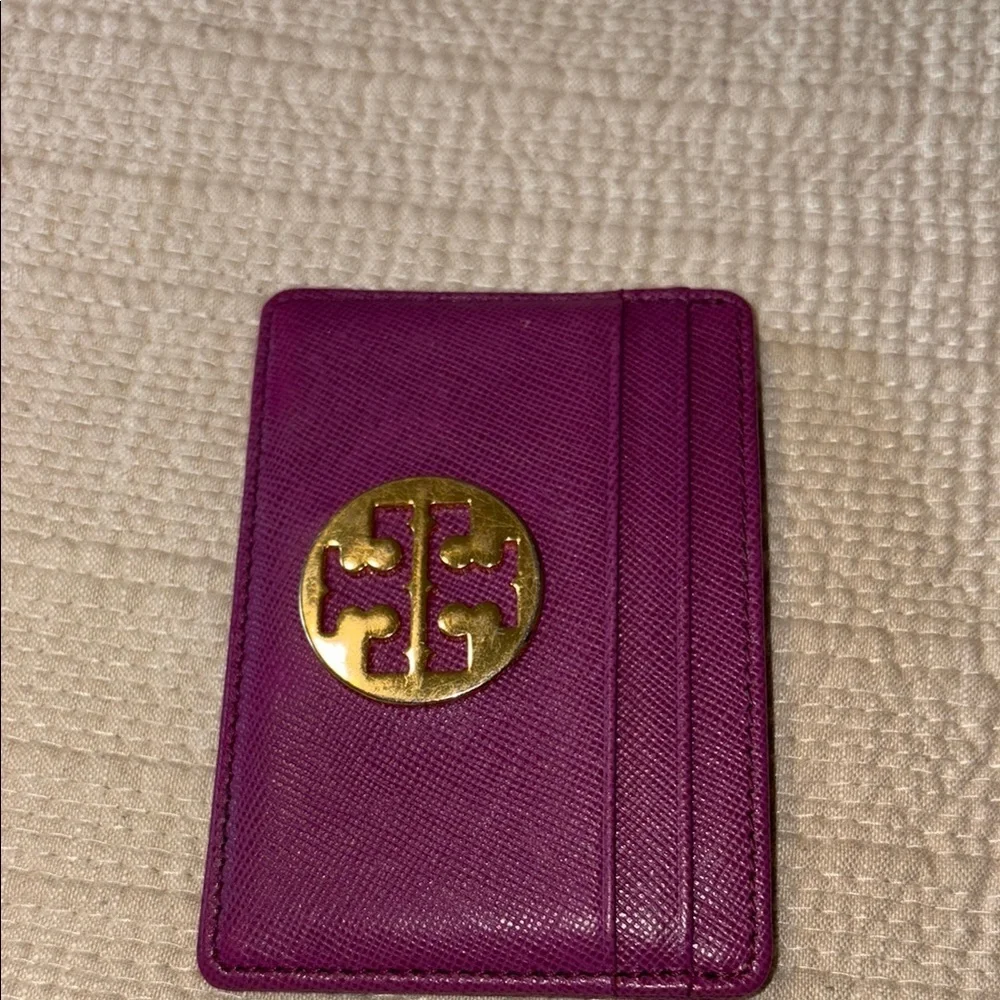 💜▪️Tory Burch▪️ Preloved Purple Card Holder (With Wear)